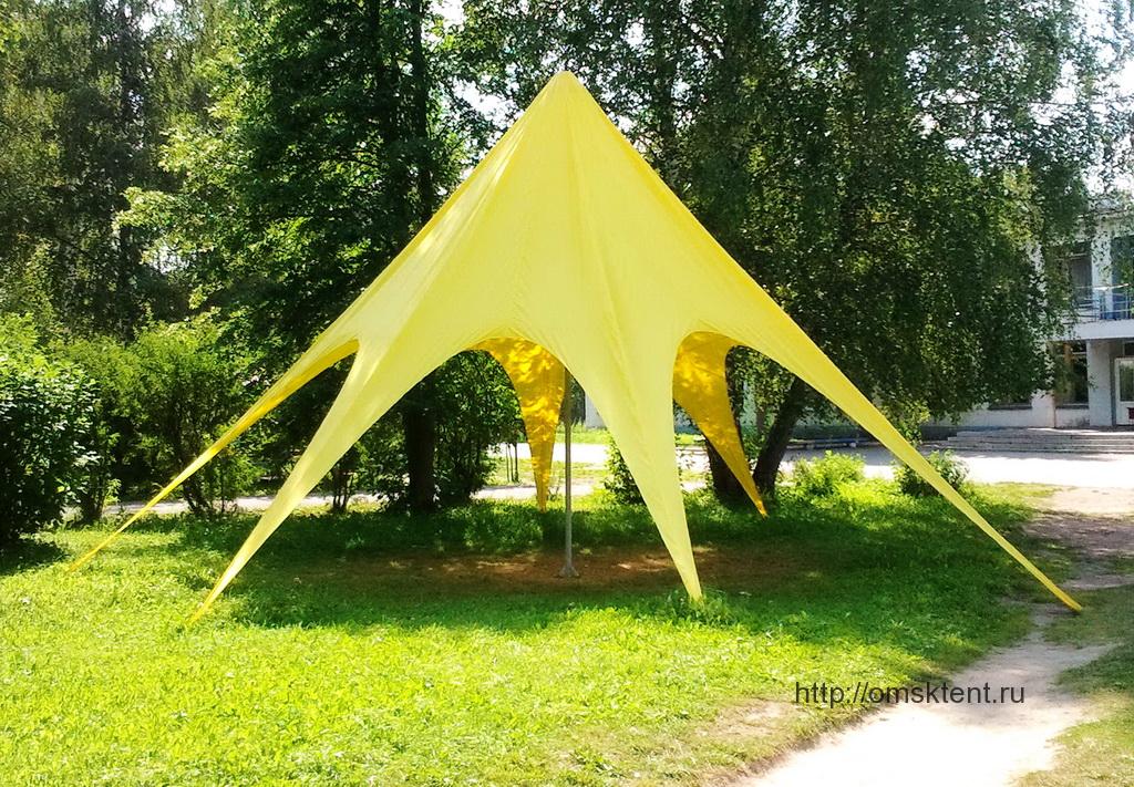 Тент-зонт желтого цвета, Омск